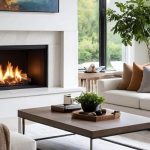 Open Design Living Room Space with Fireplace